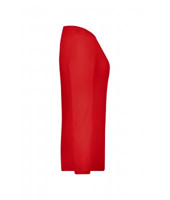 Dames Ladies' Stretch Shirt Long-Sleeved Rood 7984