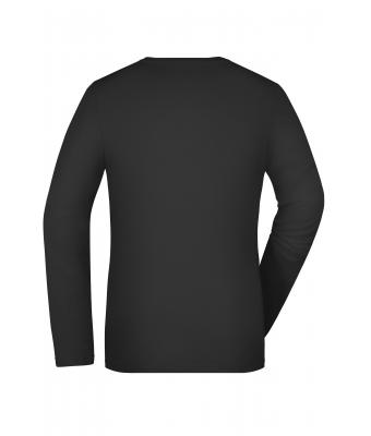 Damen Ladies' Stretch Shirt Long-Sleeved Black 7984
