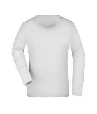 Dames Ladies' Stretch Shirt Long-Sleeved Wit 7984