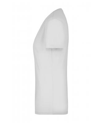 Femme T-shirt femme extensible col V Blanc 7985