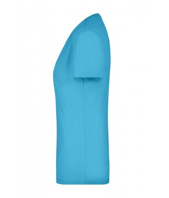 Femme T-shirt femme extensible col V Turquoise 7985