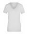 Femme T-shirt femme extensible col V Blanc 7985