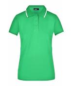 Dames Ladies' Polo Tipping Kikker/wit 7564