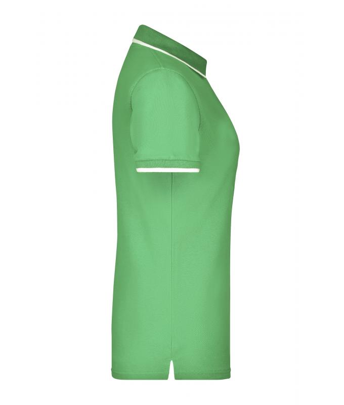 Dames Ladies' Polo Tipping Lime/wit 7564