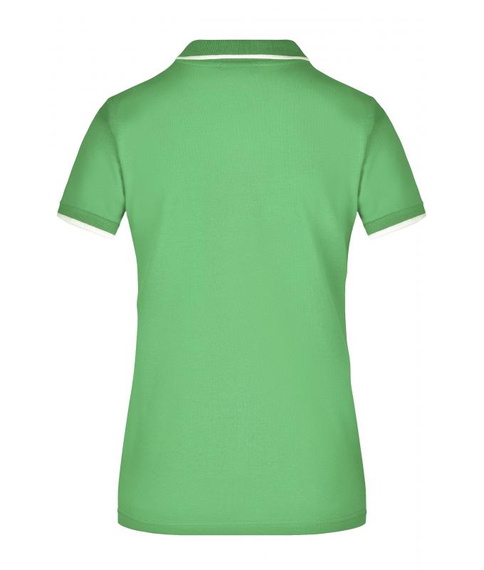 Dames Ladies' Polo Tipping Lime/wit 7564