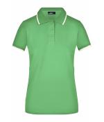 Dames Ladies' Polo Tipping Lime/wit 7564