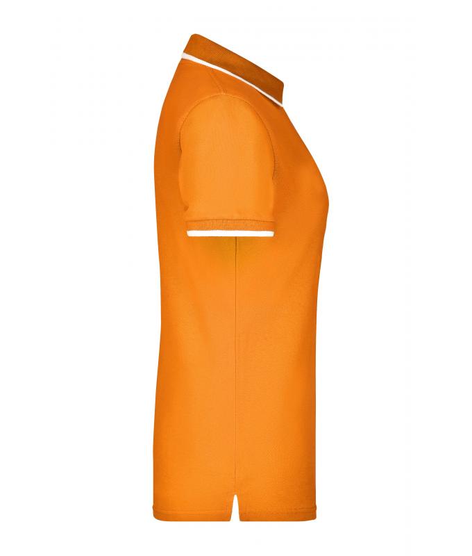 Dames Ladies' Polo Tipping Oranje/wit 7564
