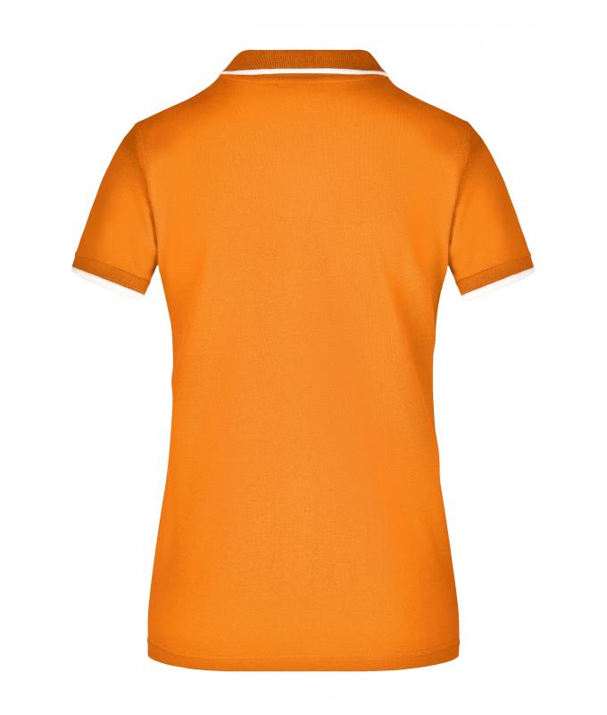 Dames Ladies' Polo Tipping Oranje/wit 7564