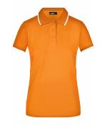 Dames Ladies' Polo Tipping Oranje/wit 7564