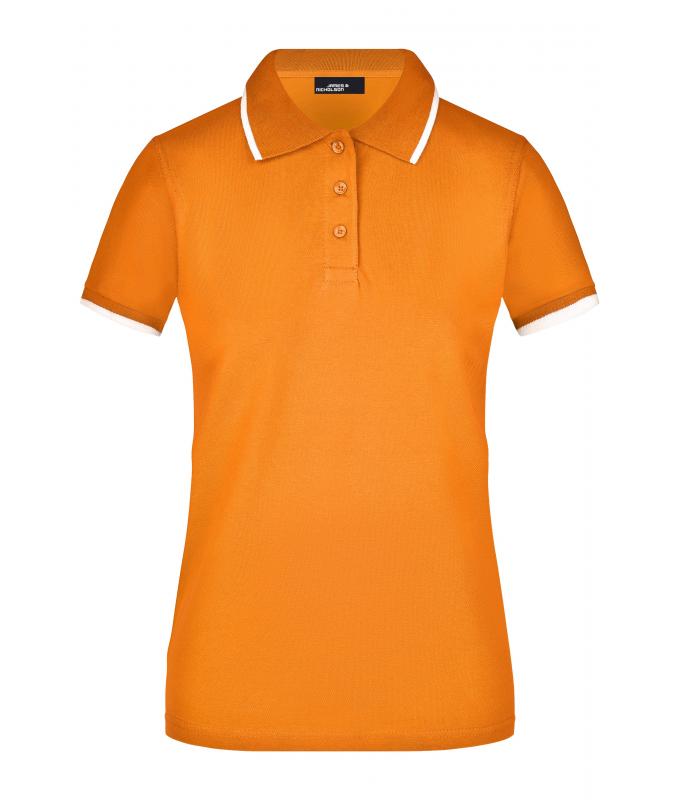 Dames Ladies' Polo Tipping Oranje/wit 7564