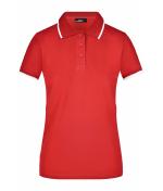 Dames Ladies' Polo Tipping Rood/wit 7564