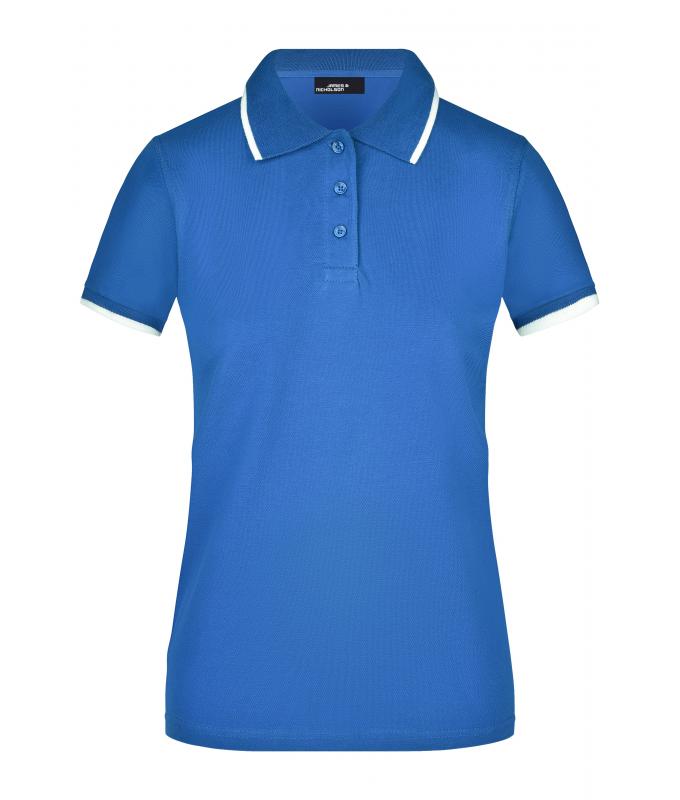Dames Ladies' Polo Tipping Royal/wit 7564