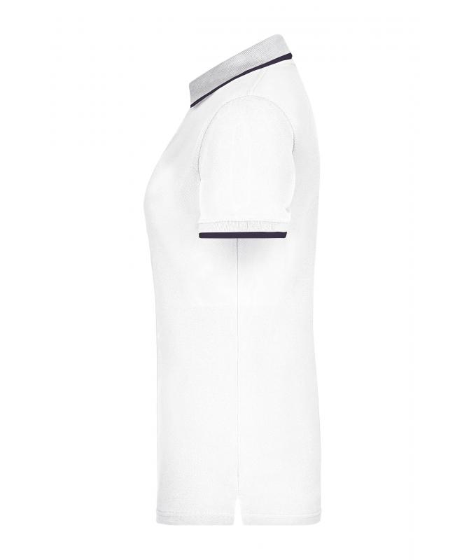 Dames Ladies' Polo Tipping Wit/navy 7564