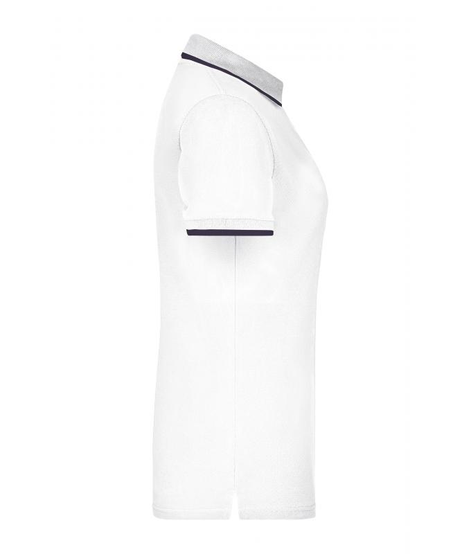 Dames Ladies' Polo Tipping Wit/navy 7564