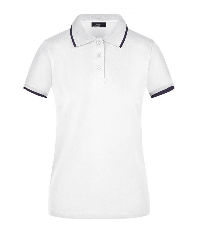 Dames Ladies' Polo Tipping Wit/navy 7564