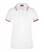 Dames Ladies' Polo Tipping Wit/rood 7564