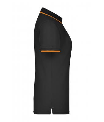Dames Ladies' Polo Tipping Zwart/oranje 7564