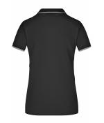 Dames Ladies' Polo Tipping Zwart/zilver 7564