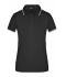 Dames Ladies' Polo Tipping Zwart/zilver 7564