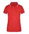 Dames Ladies' Polo Tipping Rood/wit 7564
