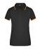 Femme Polo piqué avec liseré contrasté femme Noir/orange 7564