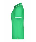 Femme Polo piqué avec liseré contrasté femme Vert-prairie/blanc 7564