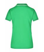 Femme Polo piqué avec liseré contrasté femme Vert-prairie/blanc 7564