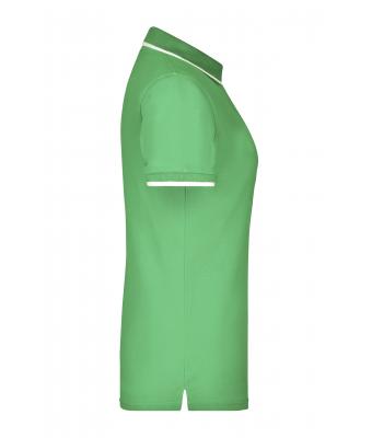 Femme Polo piqué avec liseré contrasté femme Vert-citron/blanc 7564