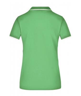 Femme Polo piqué avec liseré contrasté femme Vert-citron/blanc 7564