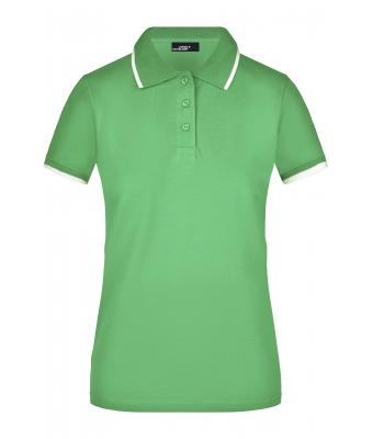 Femme Polo piqué avec liseré contrasté femme Vert-citron/blanc 7564