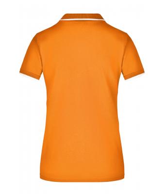 Femme Polo piqué avec liseré contrasté femme Orange/blanc 7564