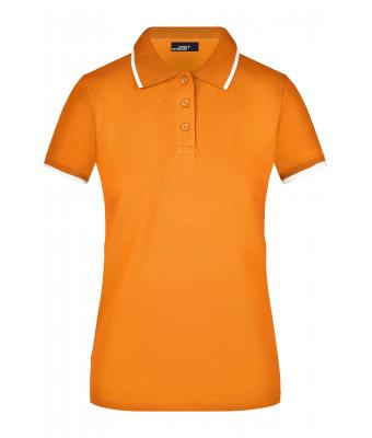 Femme Polo piqué avec liseré contrasté femme Orange/blanc 7564