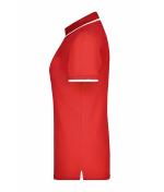 Femme Polo piqué avec liseré contrasté femme Rouge/blanc 7564