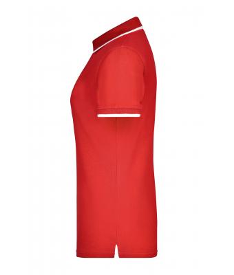 Femme Polo piqué avec liseré contrasté femme Rouge/blanc 7564