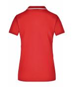 Femme Polo piqué avec liseré contrasté femme Rouge/blanc 7564