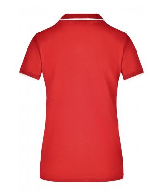 Femme Polo piqué avec liseré contrasté femme Rouge/blanc 7564