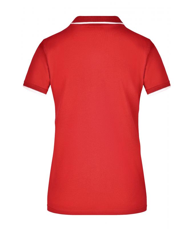 Femme Polo piqué avec liseré contrasté femme Rouge/blanc 7564