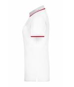 Femme Polo piqué avec liseré contrasté femme Blanc/rouge 7564