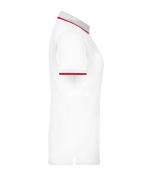 Femme Polo piqué avec liseré contrasté femme Blanc/rouge 7564