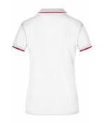 Femme Polo piqué avec liseré contrasté femme Blanc/rouge 7564
