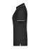Femme Polo piqué avec liseré contrasté femme Noir/argent 7564