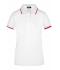 Femme Polo piqué avec liseré contrasté femme Blanc/rouge 7564