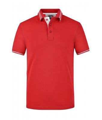 Herren Men's Lifestyle Polo Red/off-white 8078