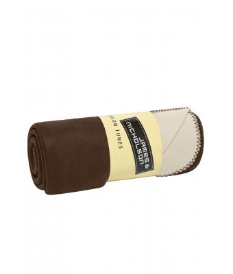 Unisex Bonded Fleece Blanket Brown/cream 7568