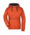 Femme Sweat-shirt à capuche contrasté femme Orange-foncé/marine 8079