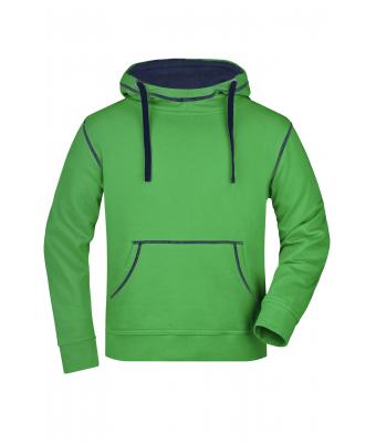 Homme Sweat-shirt à capuche contrasté homme Vert/marine 8080