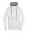 Dames Ladies' Lifestyle Zip-Hoody Gebroken wit/heather grijs 8081