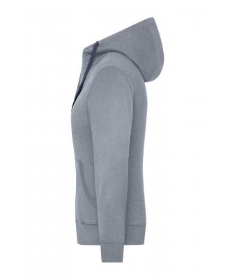 Ladies Ladies' Lifestyle Zip-Hoody Grey-melange/navy 8081