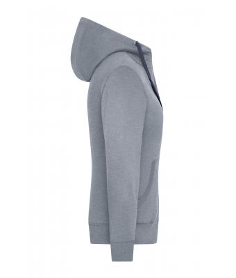 Ladies Ladies' Lifestyle Zip-Hoody Grey-melange/navy 8081