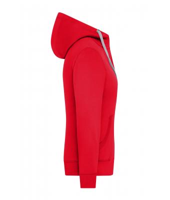Ladies Ladies' Lifestyle Zip-Hoody Red/grey-heather 8081